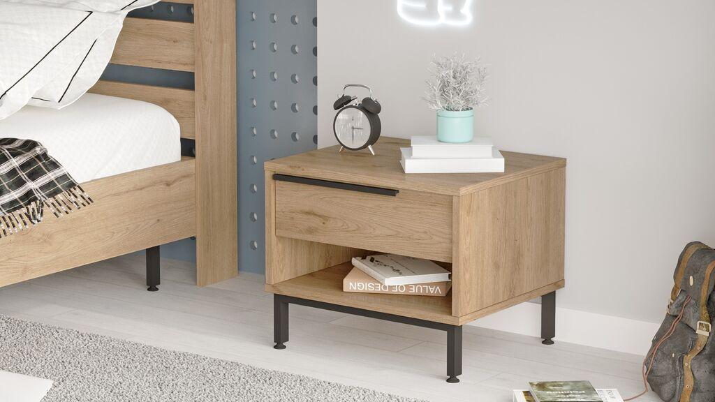 Hanah Home Noćni ormarić On14-S, 53,6x42,4x44,5 cm, Orah