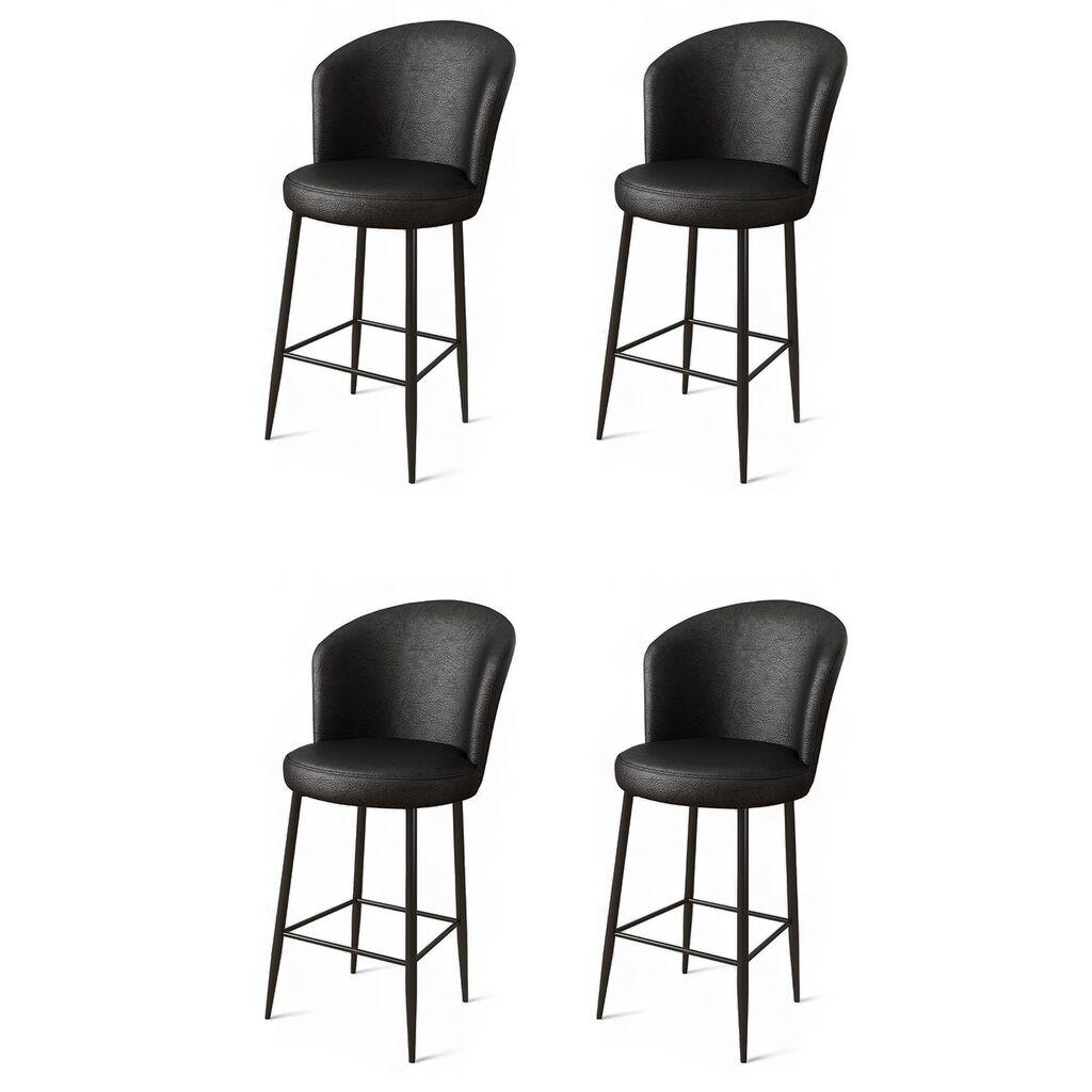 Hanah Home set barskih stolica Uras, 4 dijela, crna
