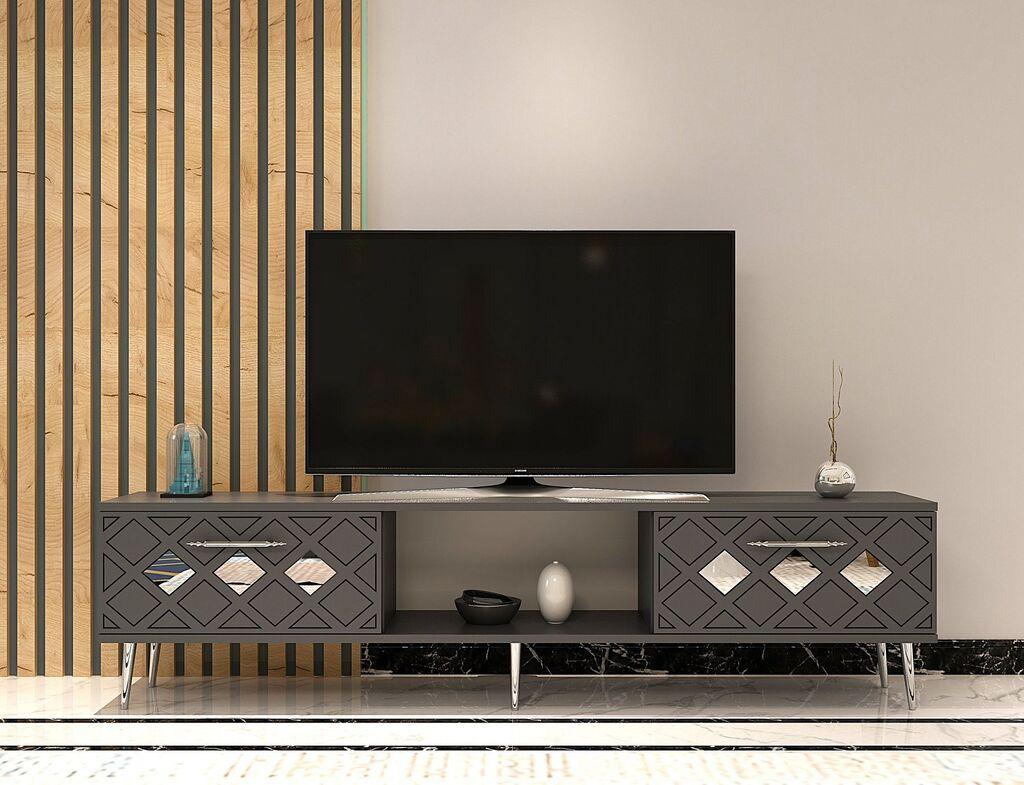 Hanah Home TV ormarić kupola, 150x40,6x29,6 cm, antracit-srebrna boja