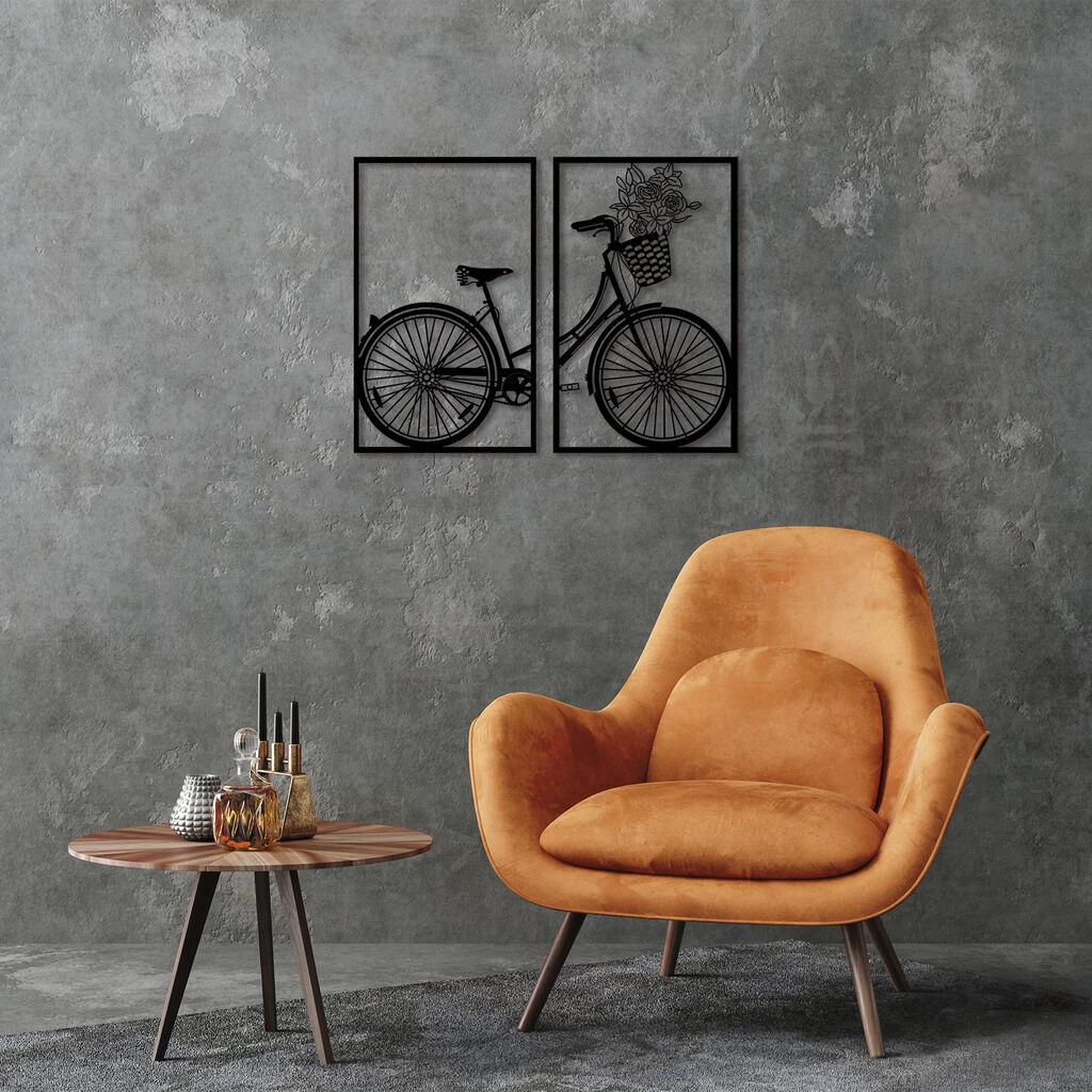 Wallity Zidna dekoracija Nostalgic Bike - 271, 43 x 70 cm,  Crna