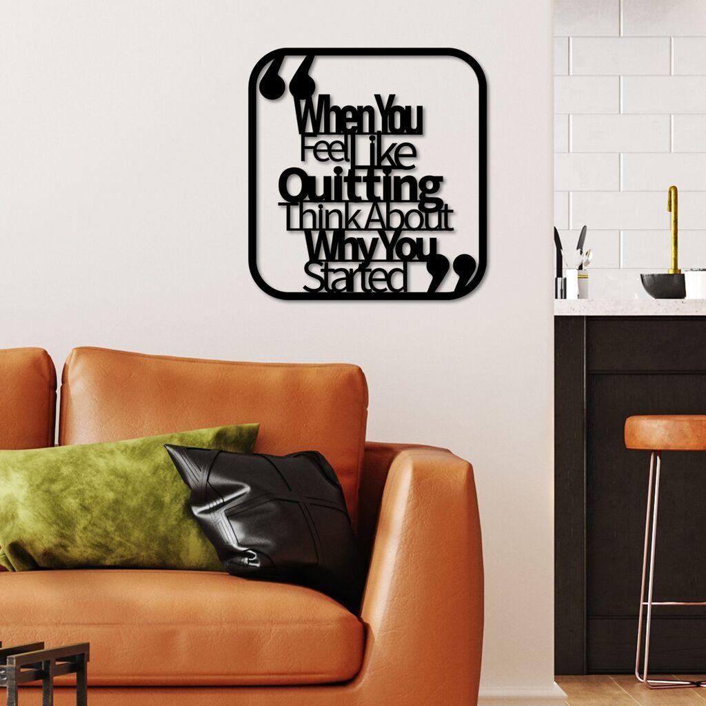 Wallity Zidna dekoracija Quitting Think, 50 x 50 cm,  Crna