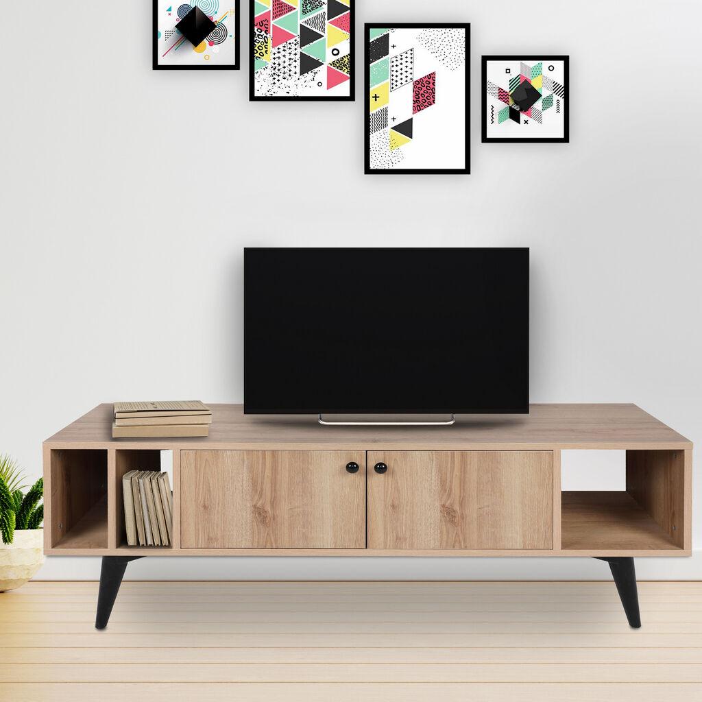 Hanah Kućni TV komoda Sidney, 150x40x50 cm, Hrast-Crna