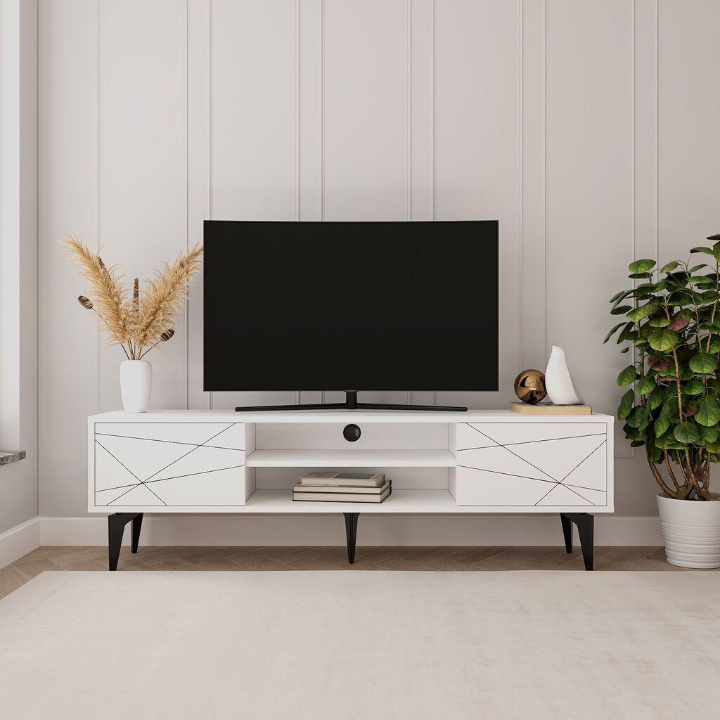 Hanah Kućna TV komoda Brandon, 160x48,2x39,6 cm, Bijela