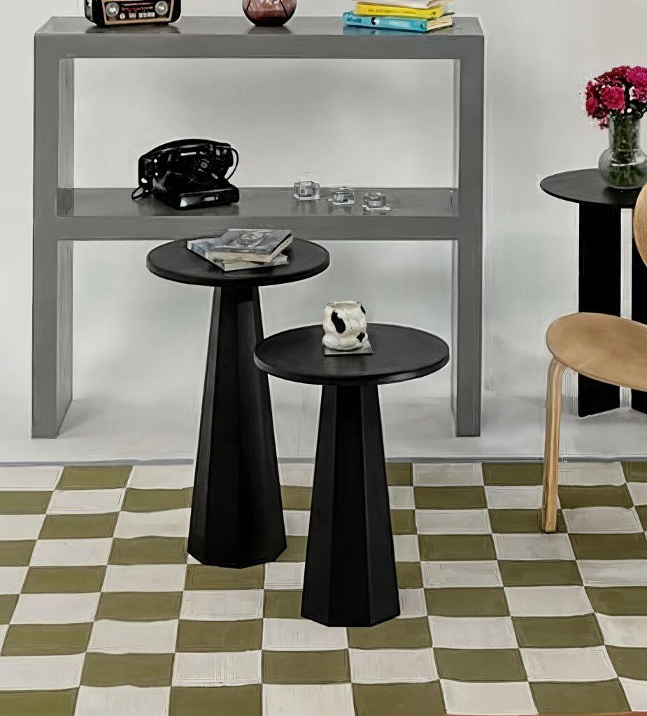 Hanah Home Lilyum set klub stolova, 2 dijela, crni