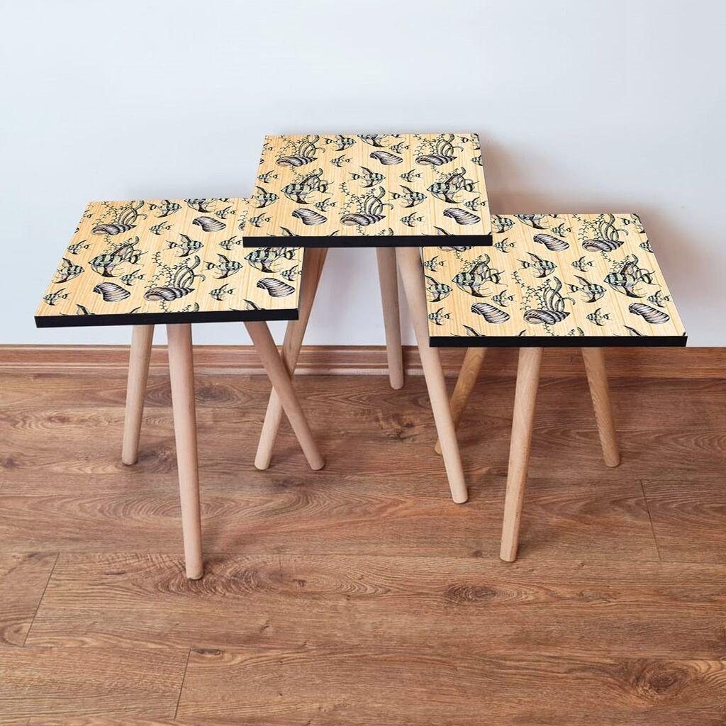 Hanah Home set stolića za kafu 3Shp11, 3 dijela, šareni