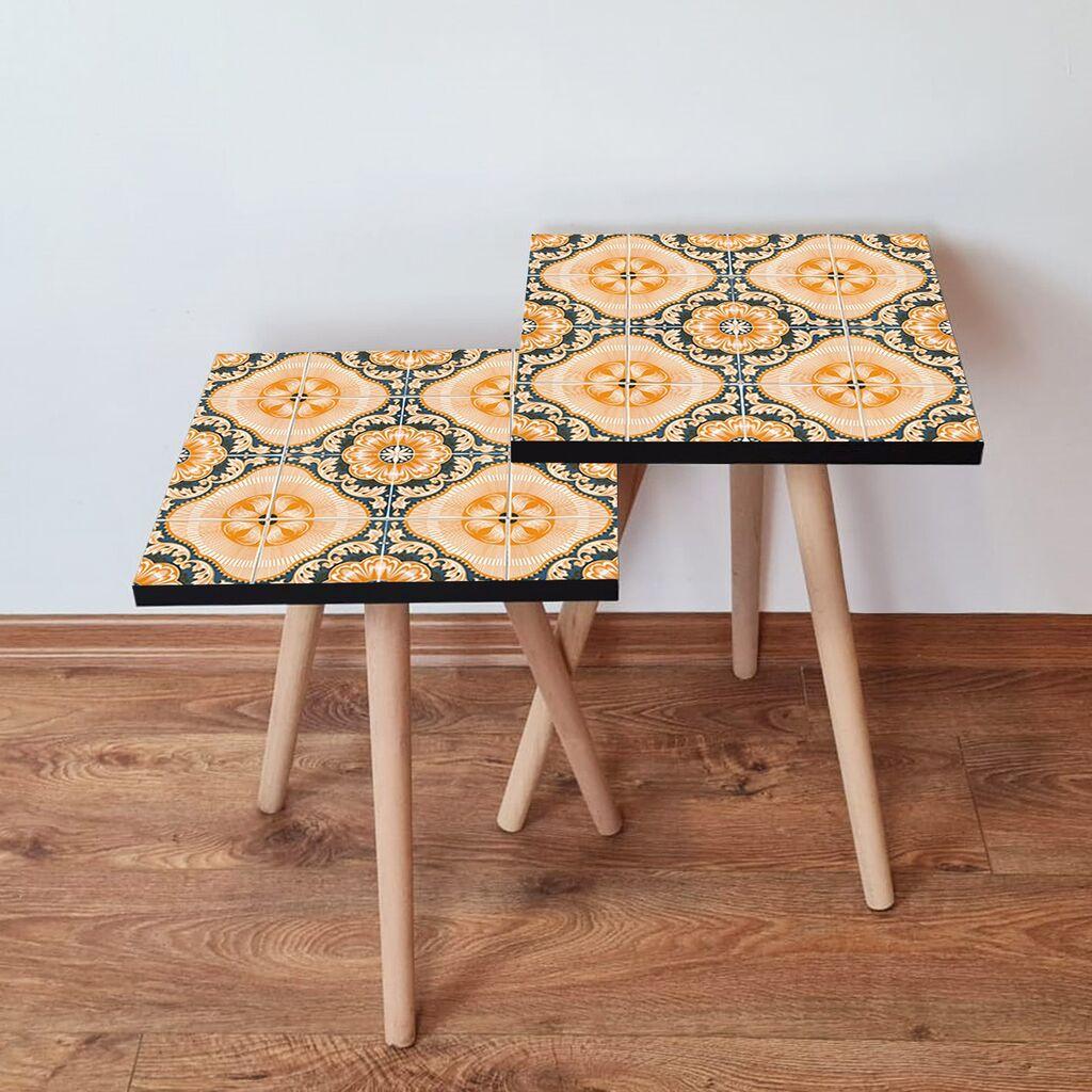 Hanah Home set stolića za kafu 2Shp224, 2 dijela, šareni
