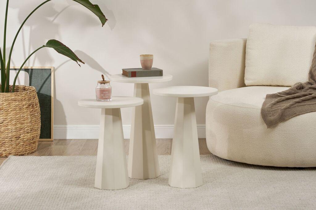 Hanah Home Set klub stolića, Lilyum, 3 dijela, Bijela