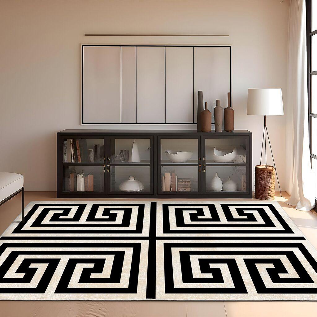 Conceptum Hypnose Tepih Els2238, 100x300 cm, Crno-bijeli