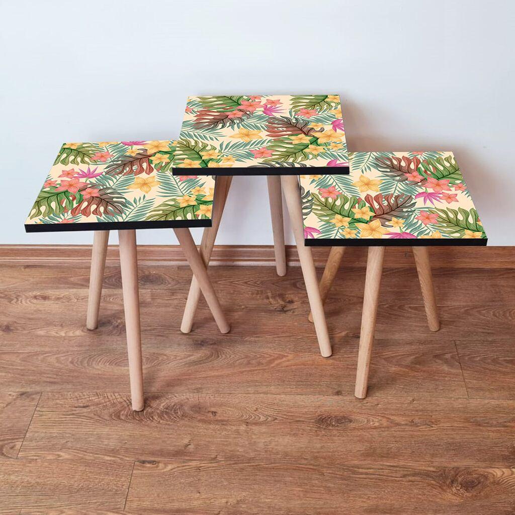 Hanah Home set stolića za kafu 3Shp20, 3 dijela, šareni