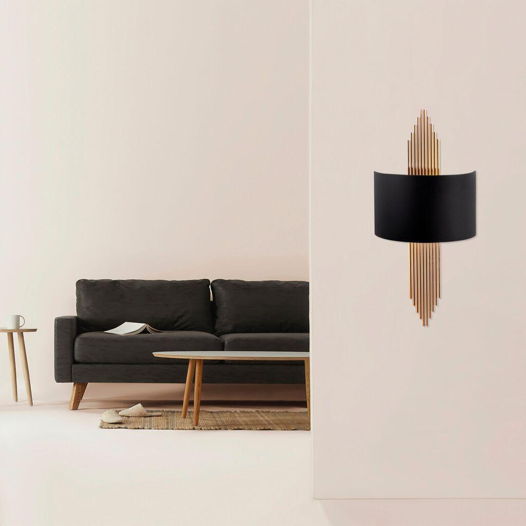 Opviq Zidna lampa E27 Grlo, Crno-bakarno