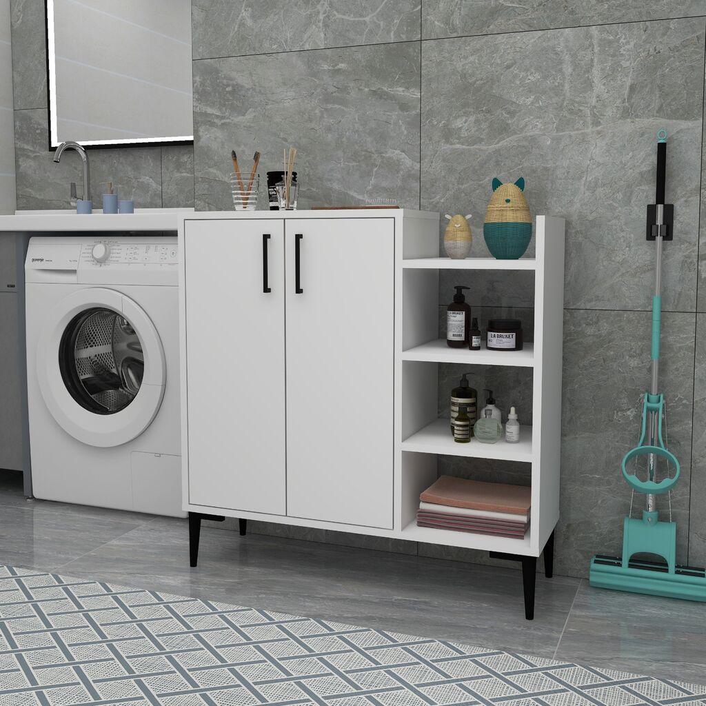 Hanah Home Leskar multifunkcionalna komoda s ladicama, 90 x 90,6 x 29,6 cm, bijela