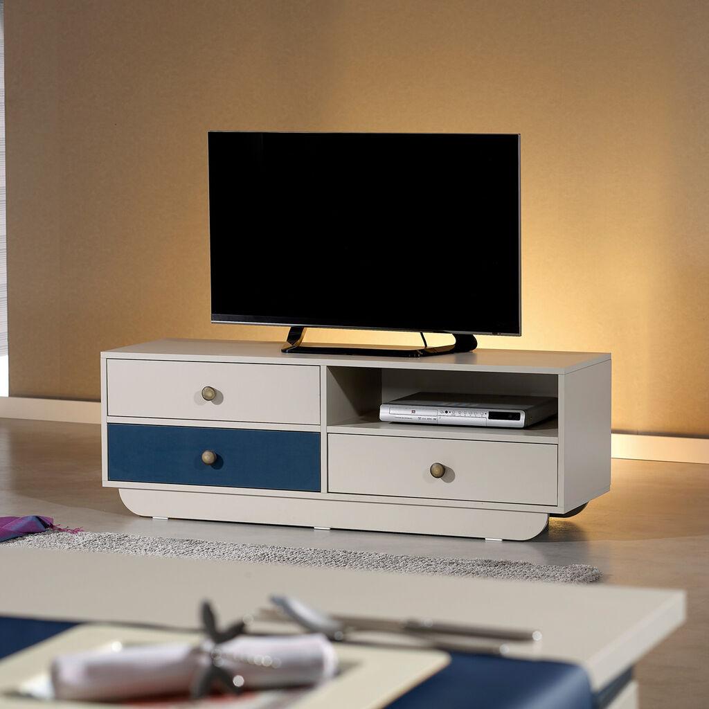 Hanah Home TV komoda Casablanca Scandinavian, 140x48x41 cm, Bijelo-plava