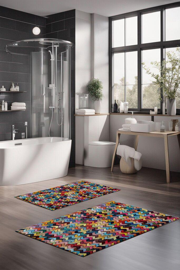 L'essentiel Maison Set tepiha za kupatilo CT-5081, 2 komada, šareni