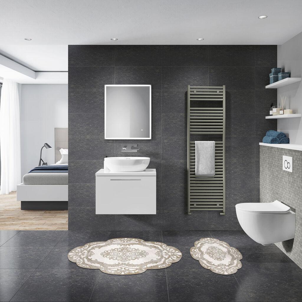 L'essentiel Maison Set od 2 tepiha za kupatilo bež-bijele boje
