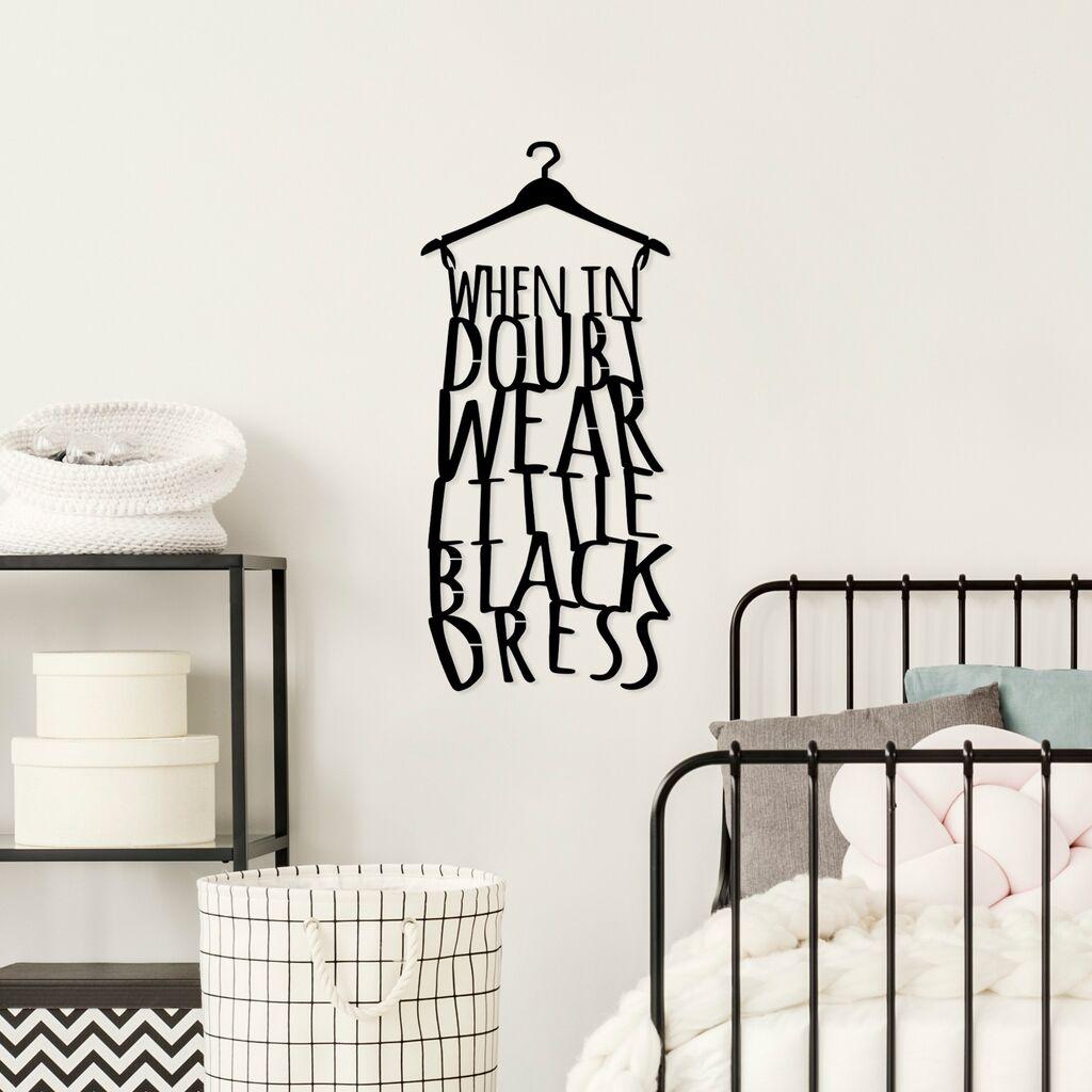 Wallity Zidna dekoracija When In Doubt Wear Little Black Dress, 32x70cm, Crna