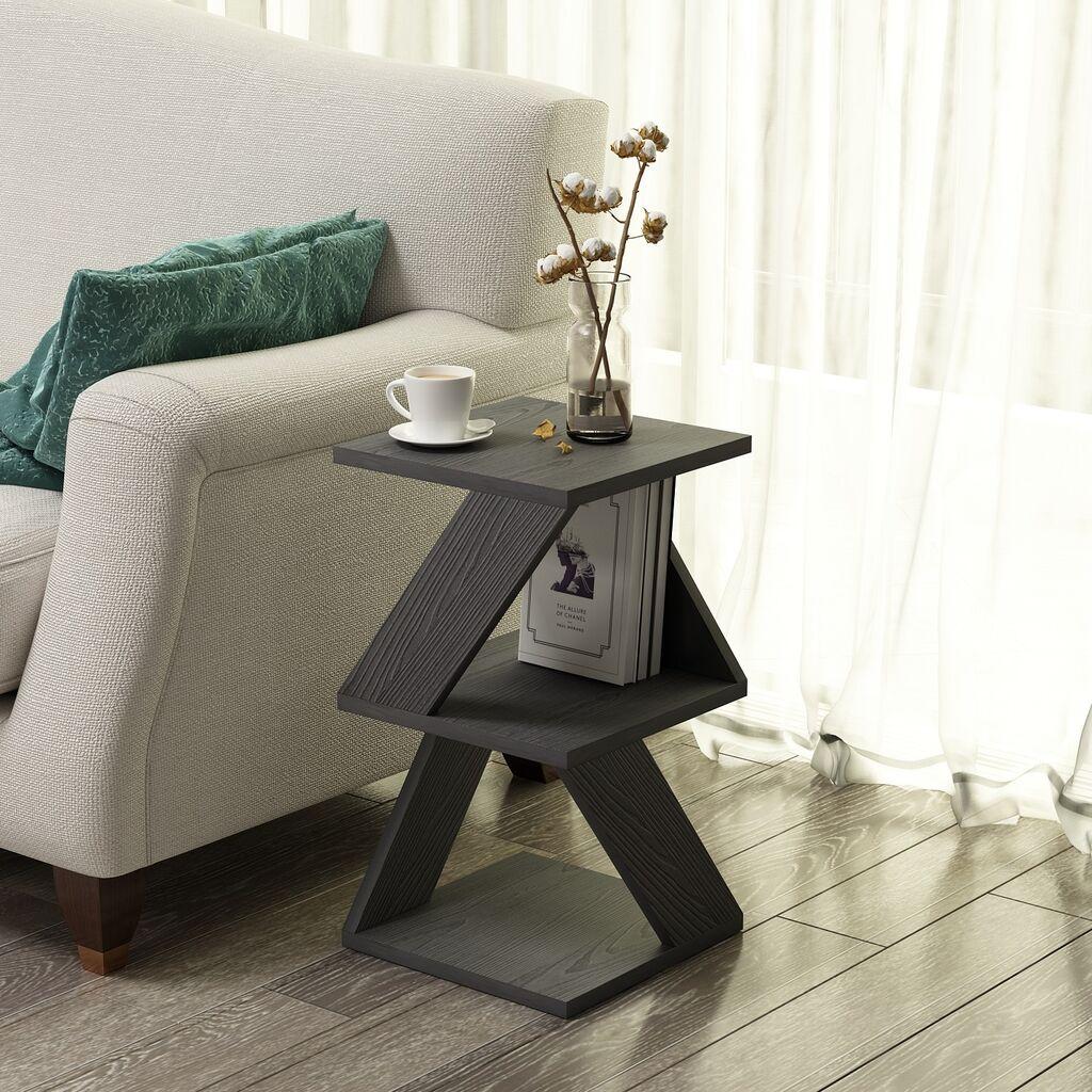 Hanah Home Club sto Albeni, 29,6x54,2x29,6 cm, Tamno siva