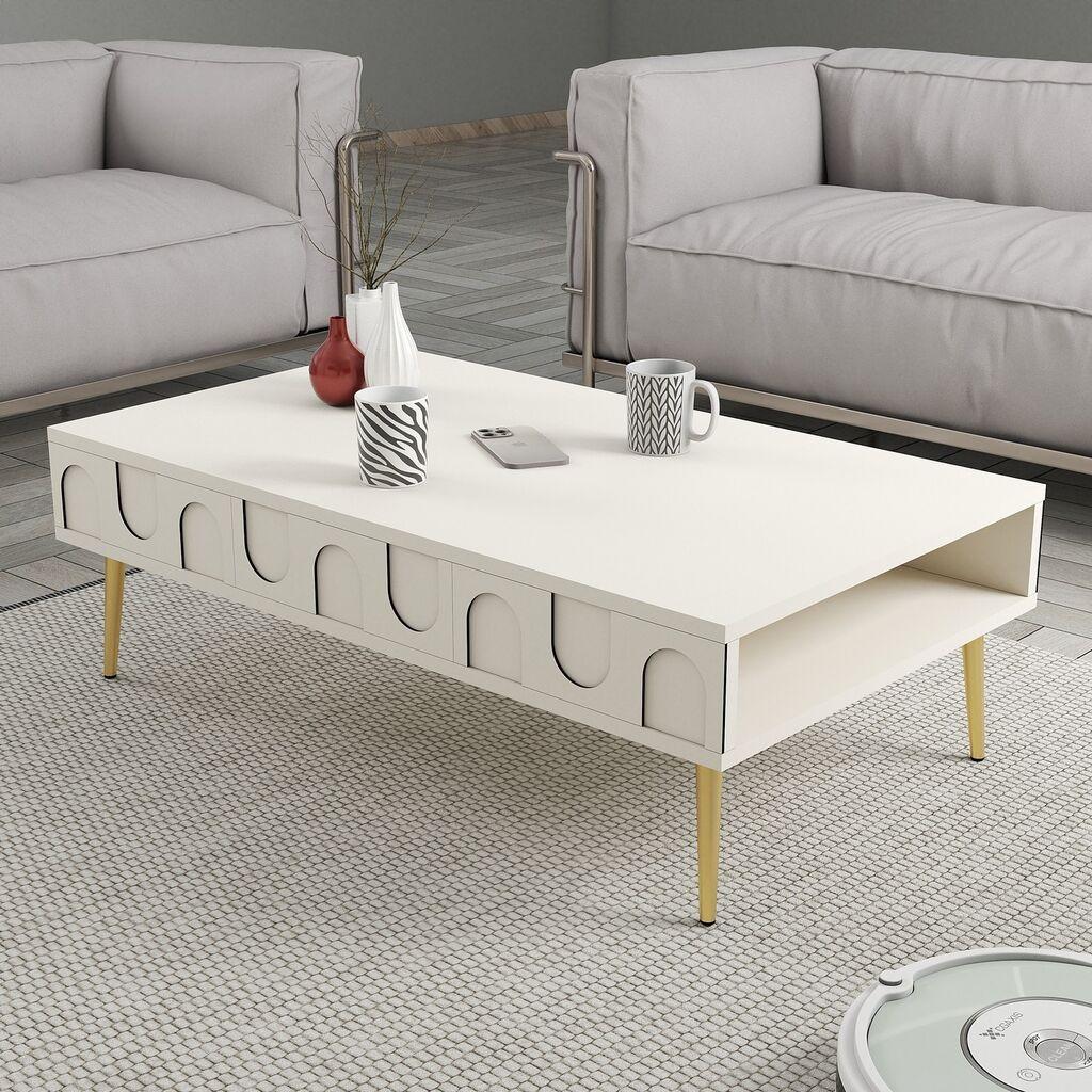 Hanah Home Club sto Lyon 33, 105x33.6x60 cm, Sivo-zlatna boja