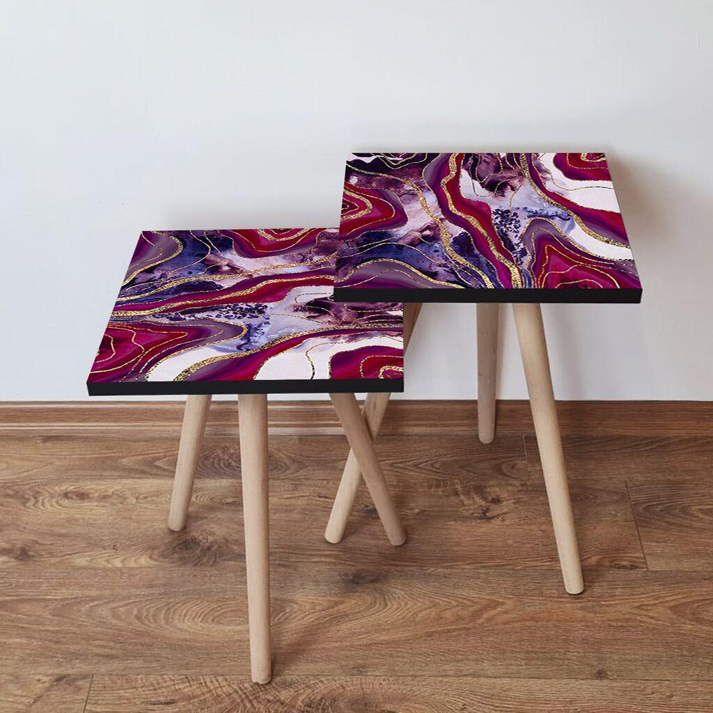 Hanah Home set stolića za kafu 2Shp511, 2 dijela, šareni