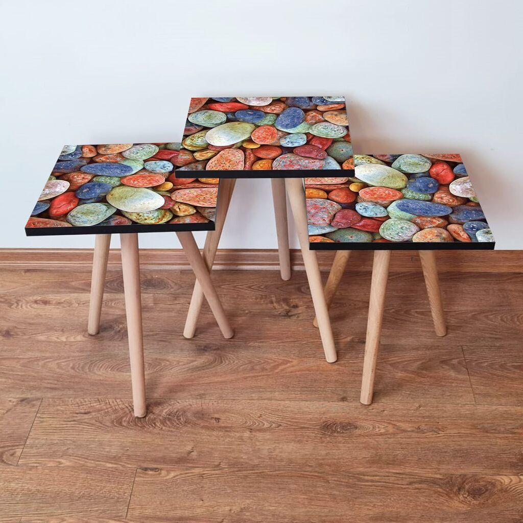 Hanah Home set stolića za kafu 3Shp17, 3 dijela, šareni