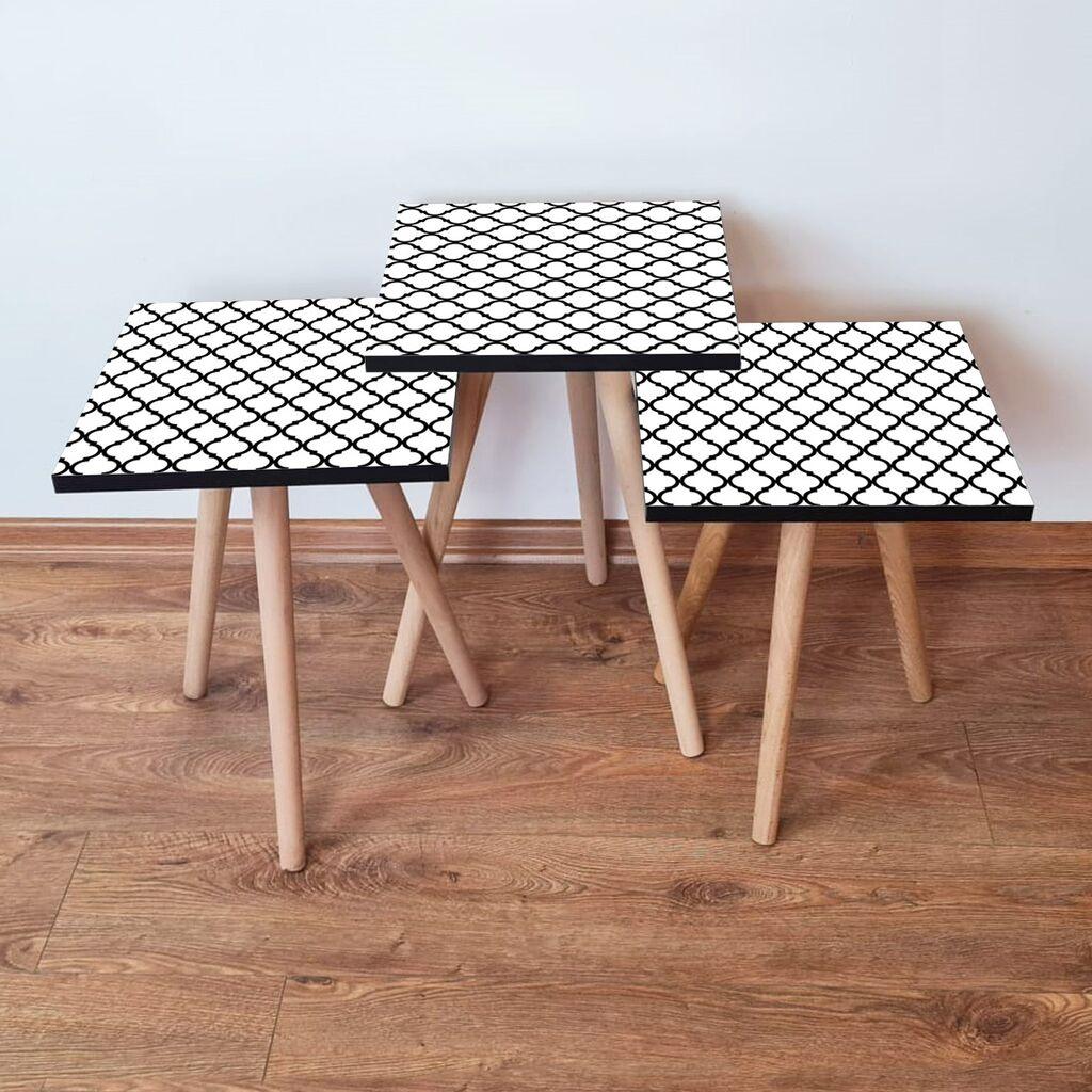 Hanah Home set stolića za kafu 3Shp393, 3 dijela, šareni