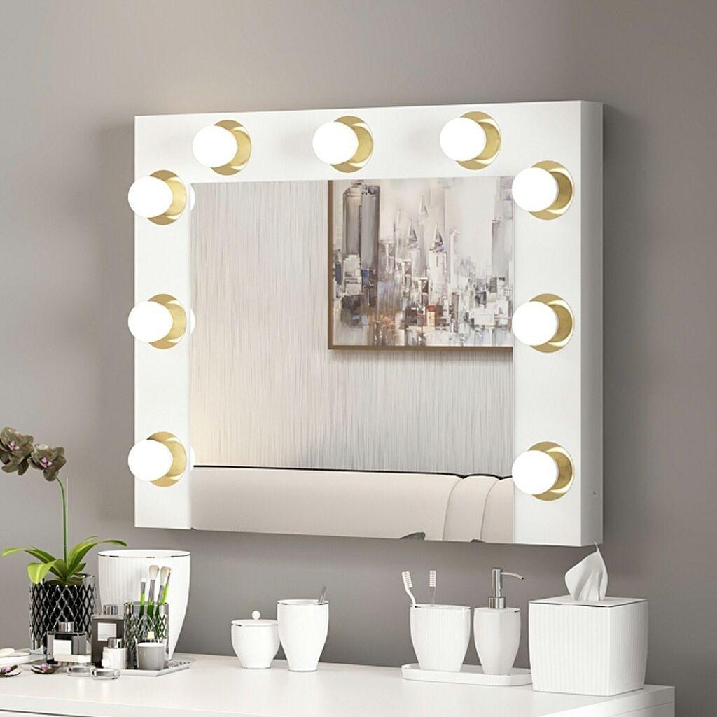 Hanah Home ogledalo za šminkanje Armin 72x60x7 cm, bijela