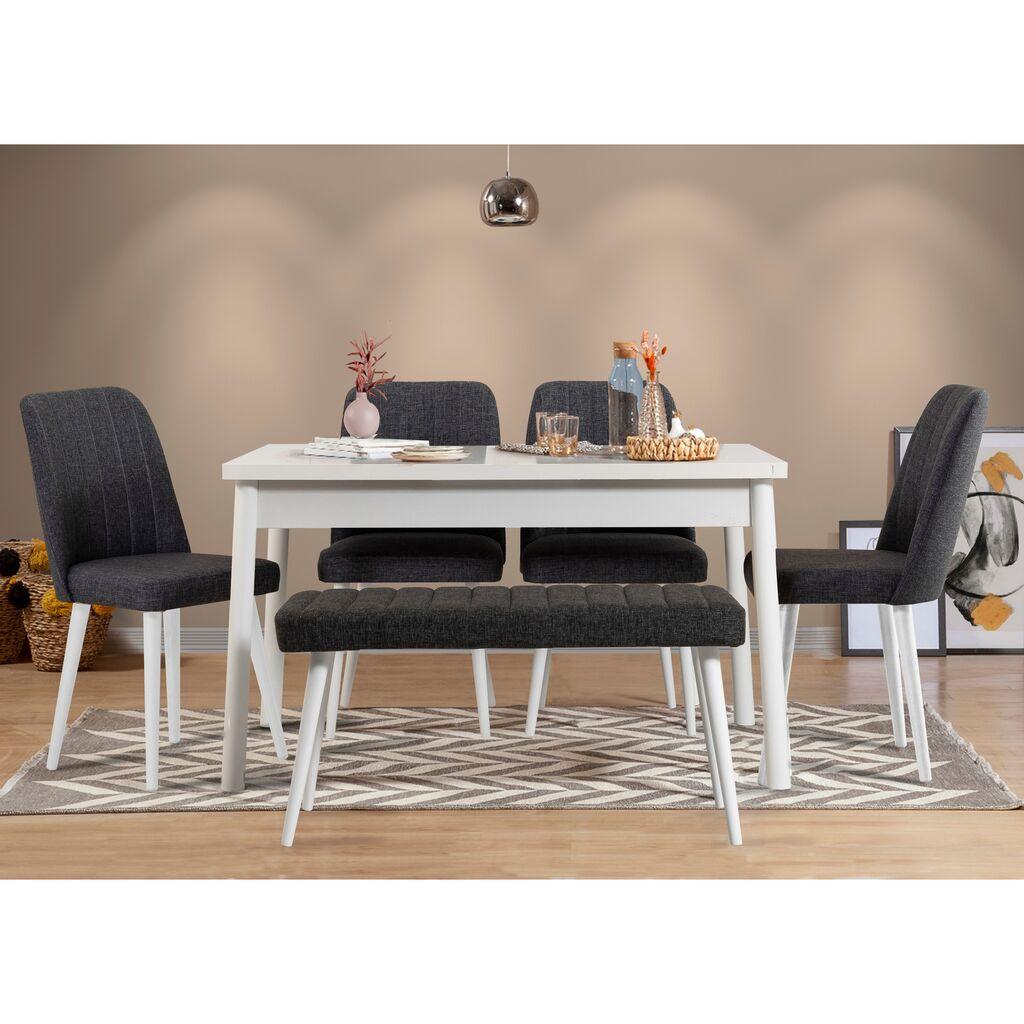 Hanah Home Trpezarijski set Costa 1053-2 B, 6 dijelova, Bijelo-antracit