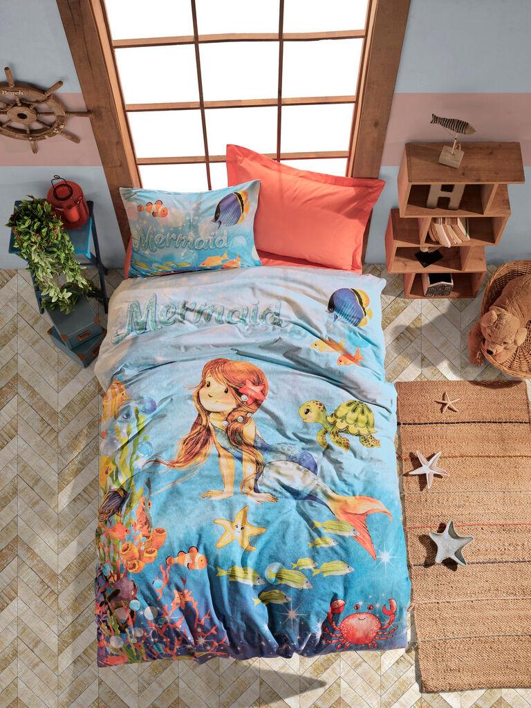 L'essentiel Maison Set dječja posteljina Sirena, 160x220 cm, narandžasta