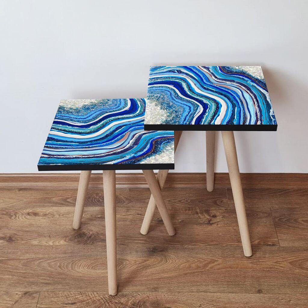 Hanah Home set stolića za kafu 2Shp470, 2 dijela, šareni