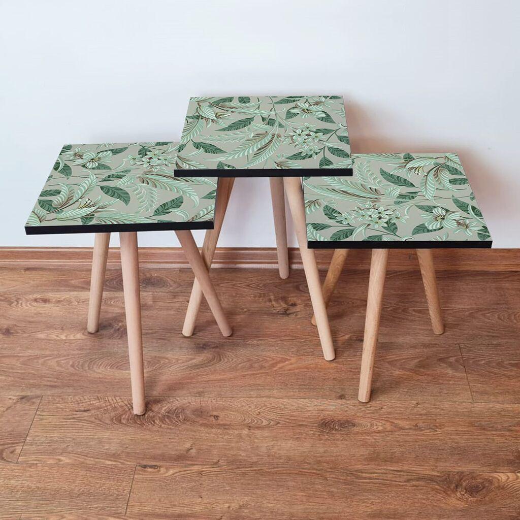 Hanah Home set stolića za kafu 3Shp193, 3 dijela, šareni