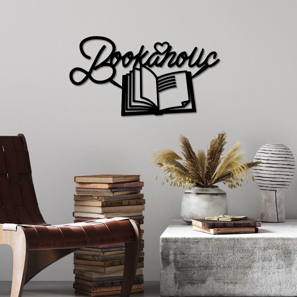 Wallity Zidna dekoracija Book a Holic, 58x30cm, Crna