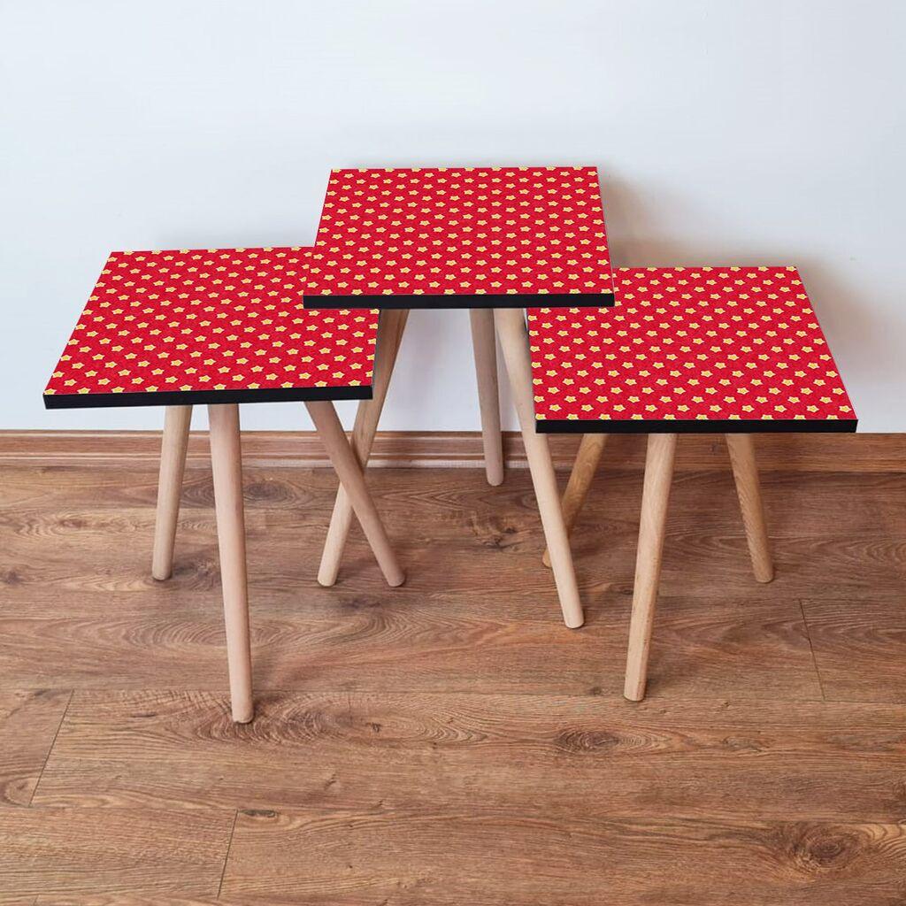 Hanah Home set stolića za kafu 3Shp337, 3 dijela, šareni