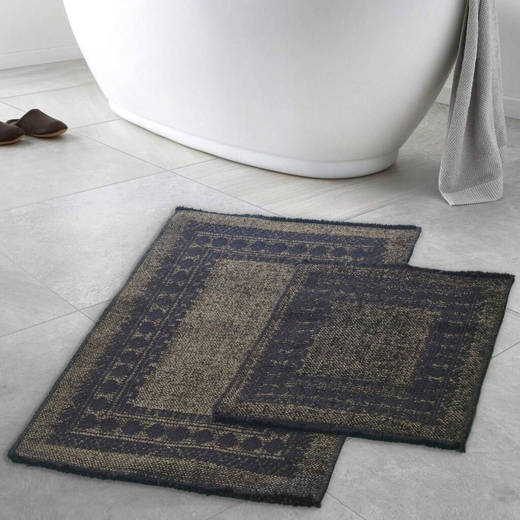 L'essentiel Maison Set od 2 tepiha za kupatilo, zeleno-crne boje