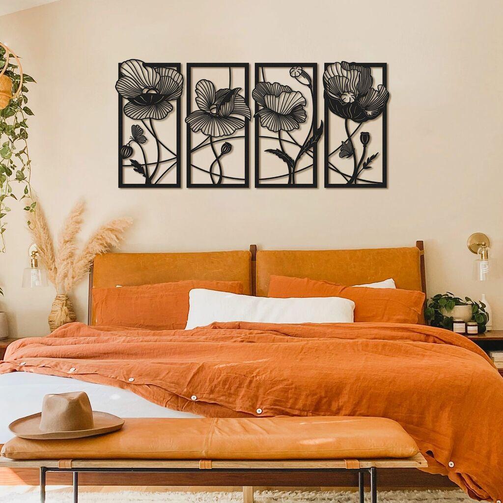 Wallity APT573LS Zidna dekoracija Blossom, 135x63cm, Crna