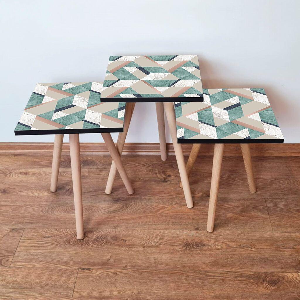 Hanah Home set stolića za kafu 3Shp330, 3 dijela, šareni