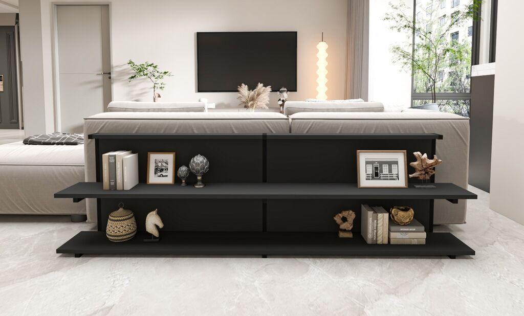 Hanah Home Club sto Mela, 180x52x22 cm, Crni