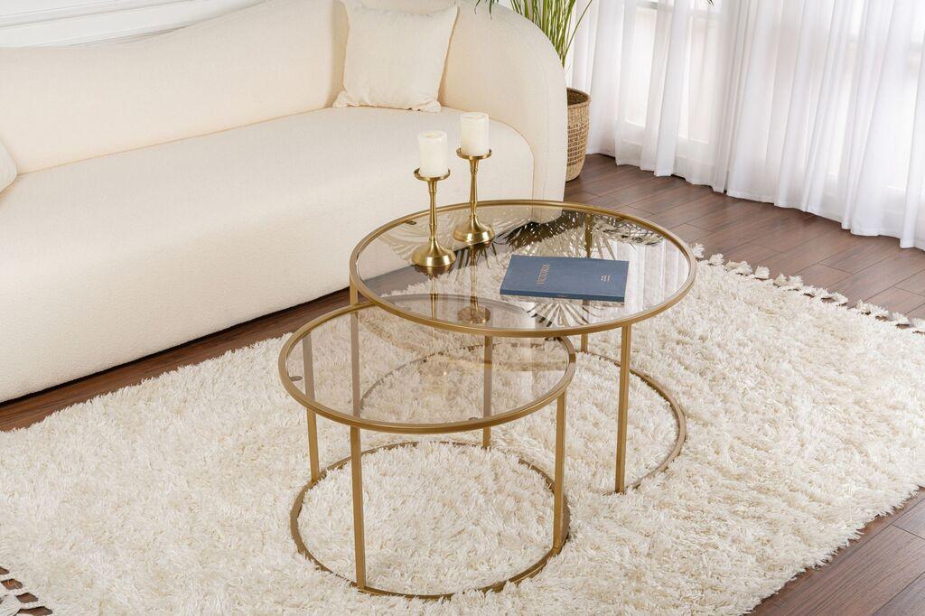 Nordure Club set stolova Aurum, 80x80x43cm, 60x60x39cm, 2 dijela, zlatne boje