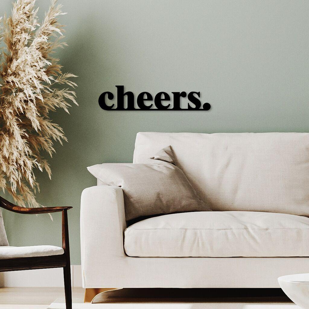 Wallity Zidna dekoracija Cheers, 70x16 cm, Crna