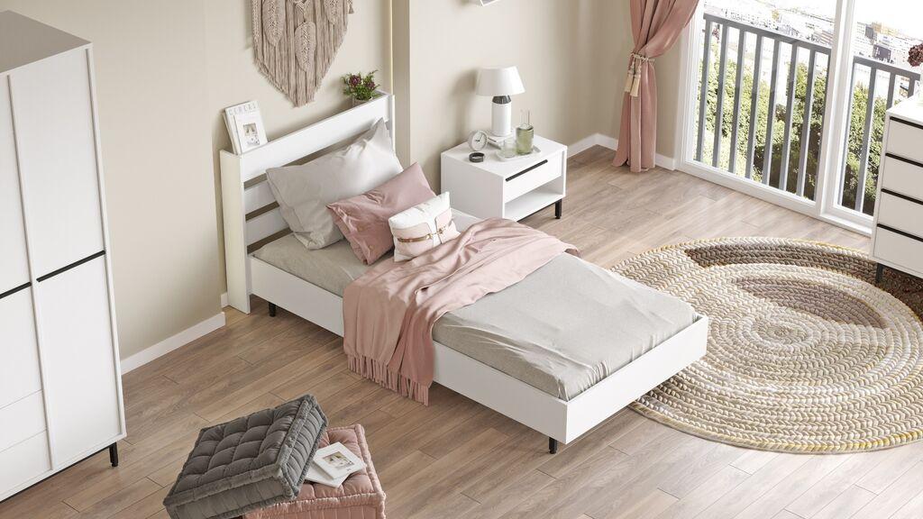 Hanah Home Okvir kreveta On13-W, 108,5x205,6 cm, Bijeli