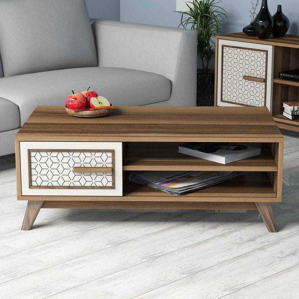 Hanah Home Klub sto Ayla, 105x38.2x60 cm, Smeđe-bijeli