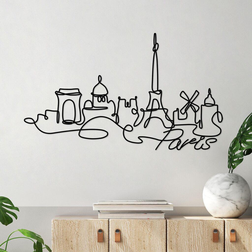 Wallity Zidna dekoracija Paris, 120x69cm, Crna
