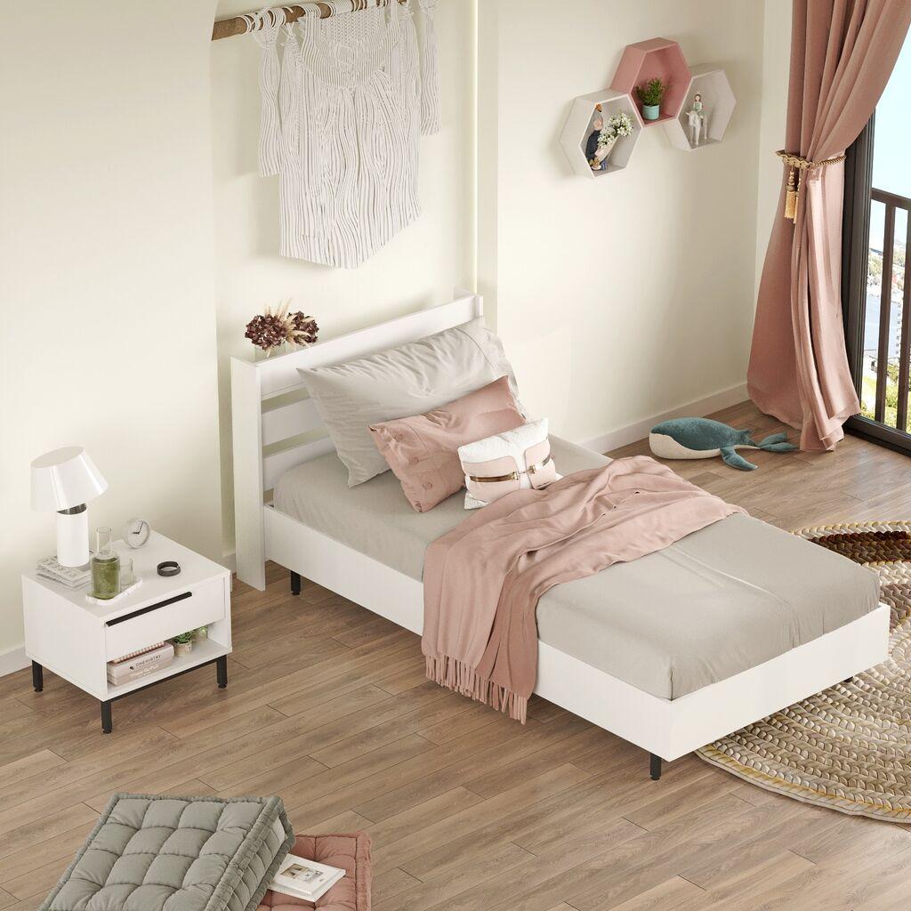 Hanah Home Spavaća soba set za tinejdžere ON22-W, Bijela