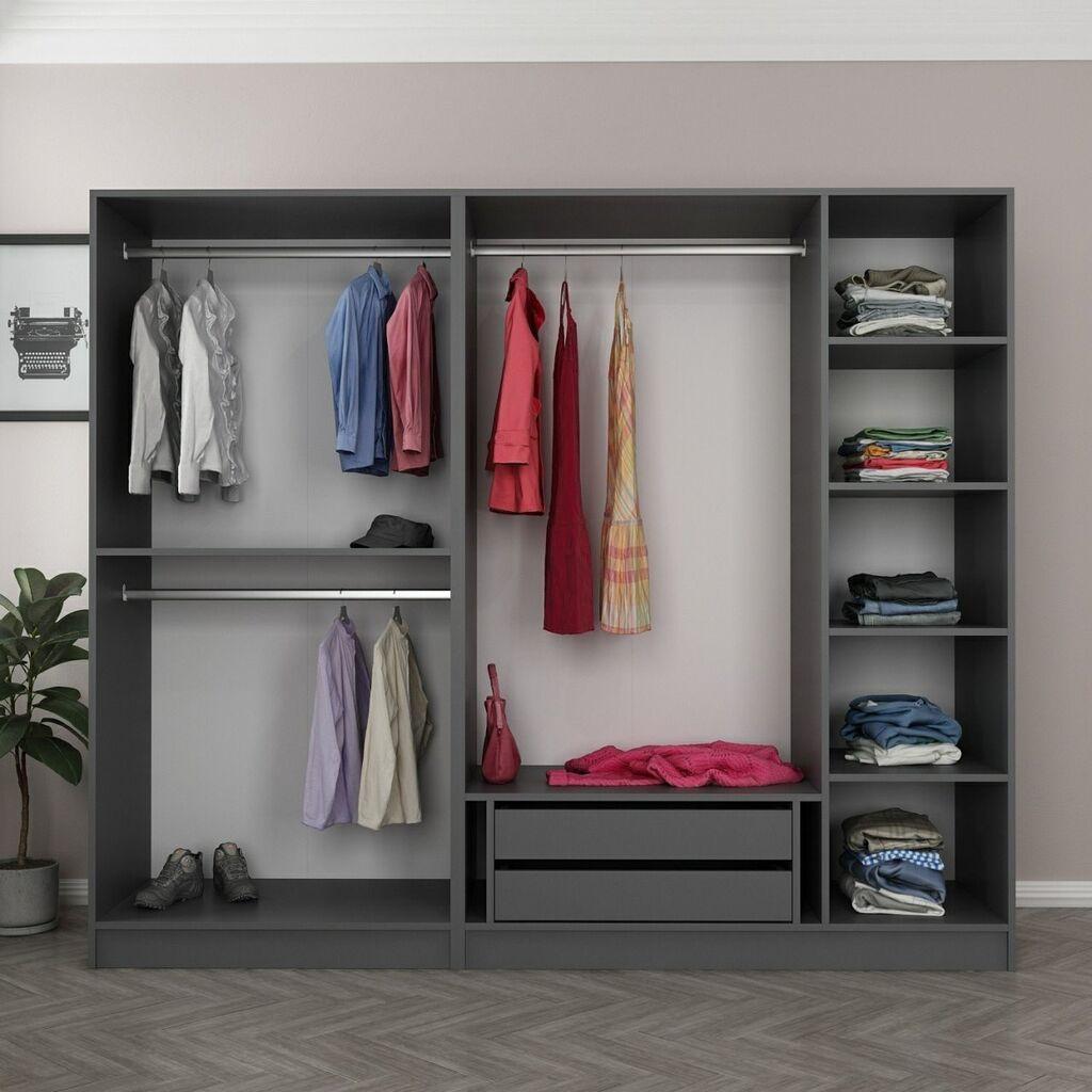 Hanah Home Ormar Kale 210, 225x210x52 cm, Antracit