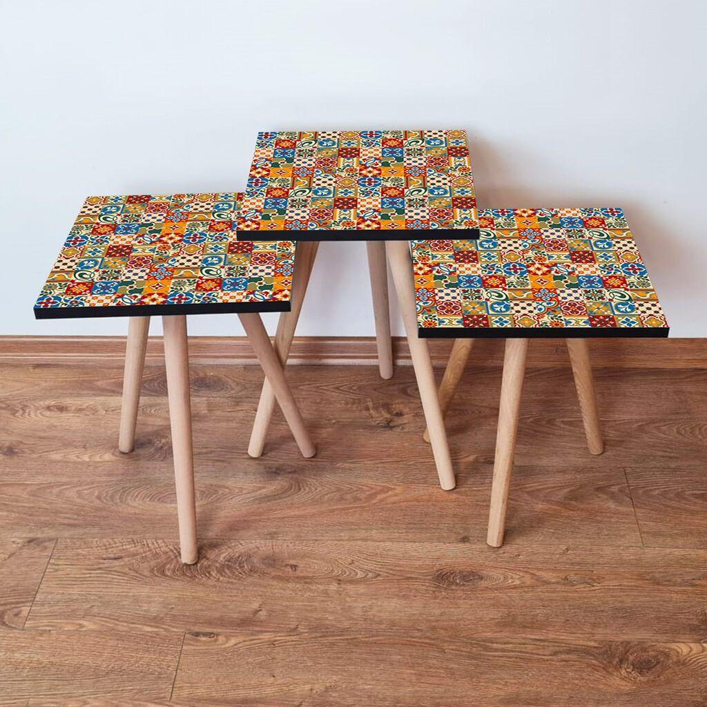 Hanah Home set stolića za kafu 3Shp325, 3 dijela, šareni