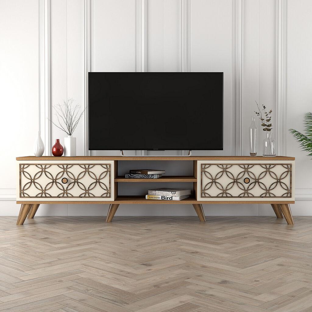 Hanah Home TV komoda Class, 180 cm, krem-orahov orah