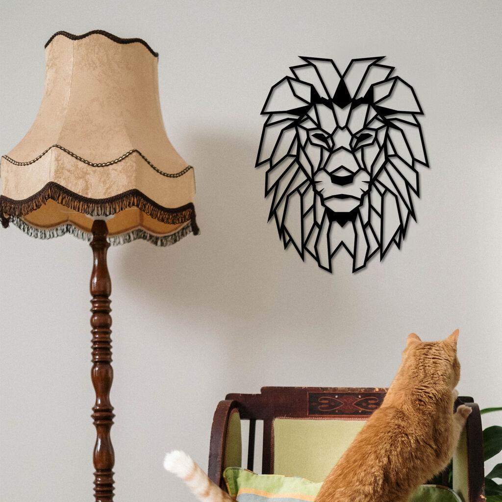 Wallity Zidna dekoracija Lion, 40x50 cm, 1.2mm, Crna