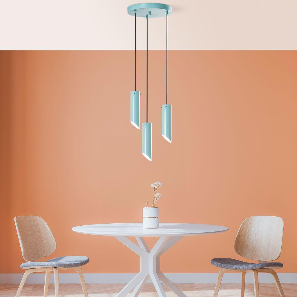 Opviq Luster Kesik-6916, 75-114cm, 40cm, 3xE27, IP20, Tirkizna