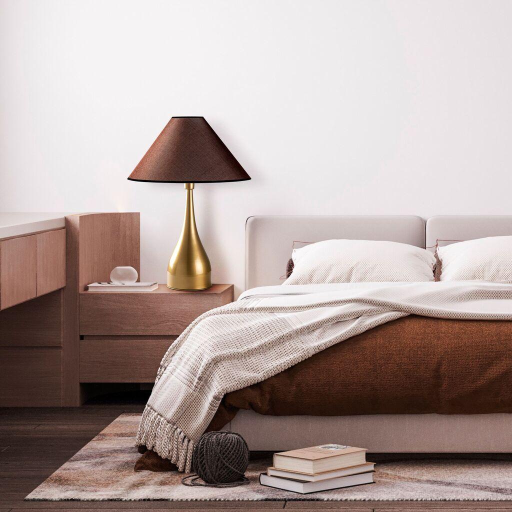 Opviq Stona lampa Luna-15274, 50x50x68 cm, IP20, Smeđe-zlatna boja