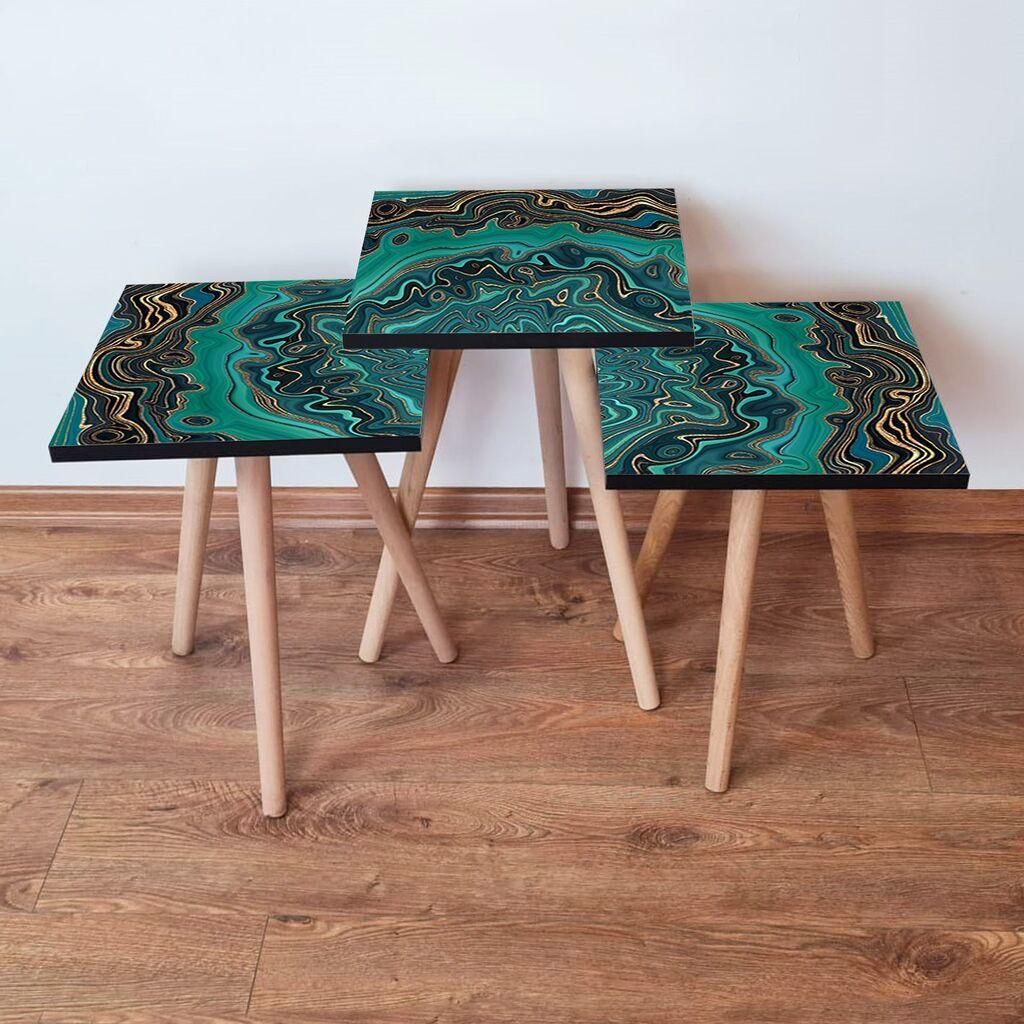 Hanah Home set stolića za kafu 3Shp87, 3 dijela, šareni