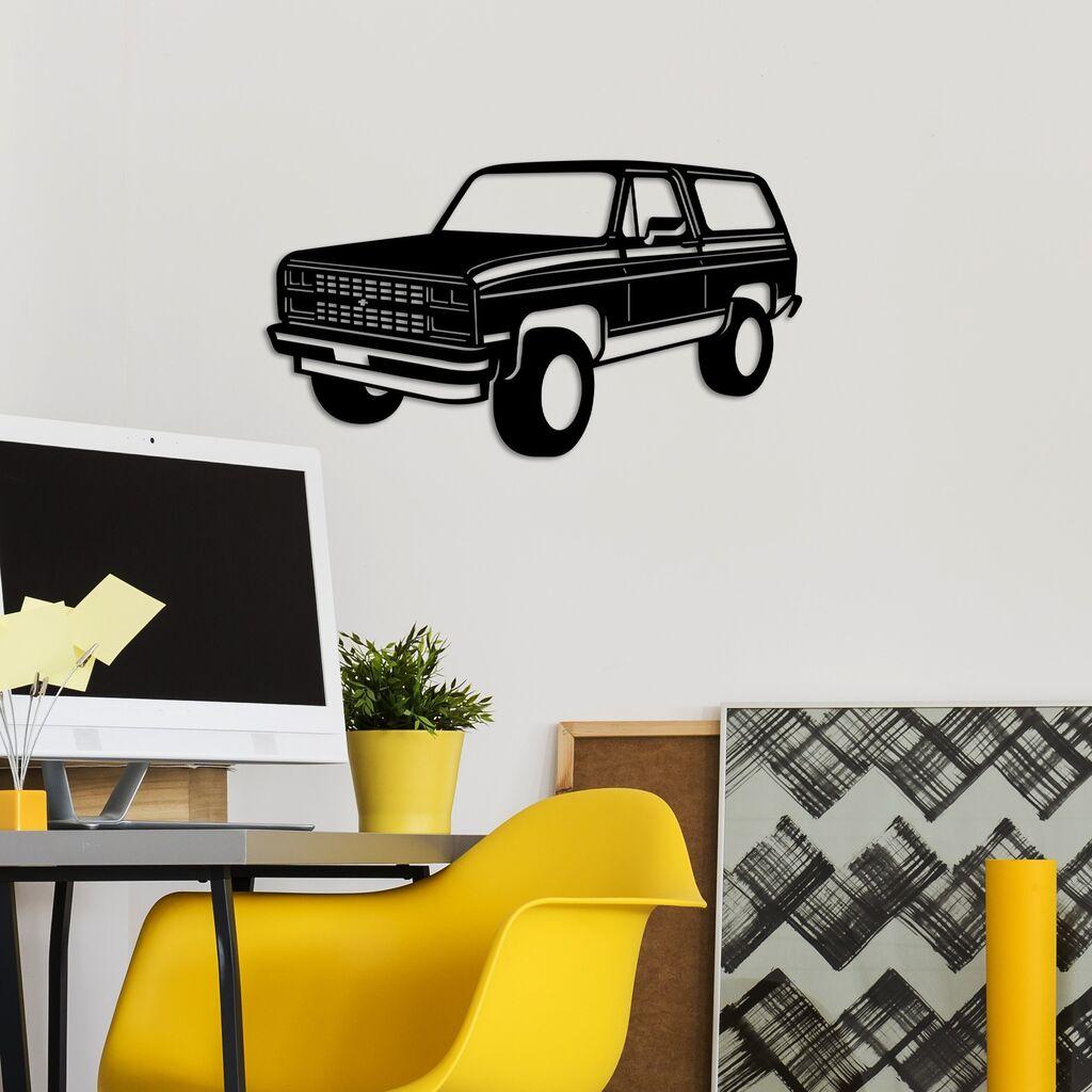 Wallity Zidna dekoracija Chevrolet K5 Blazer, 60 x 33 cm,  Crna
