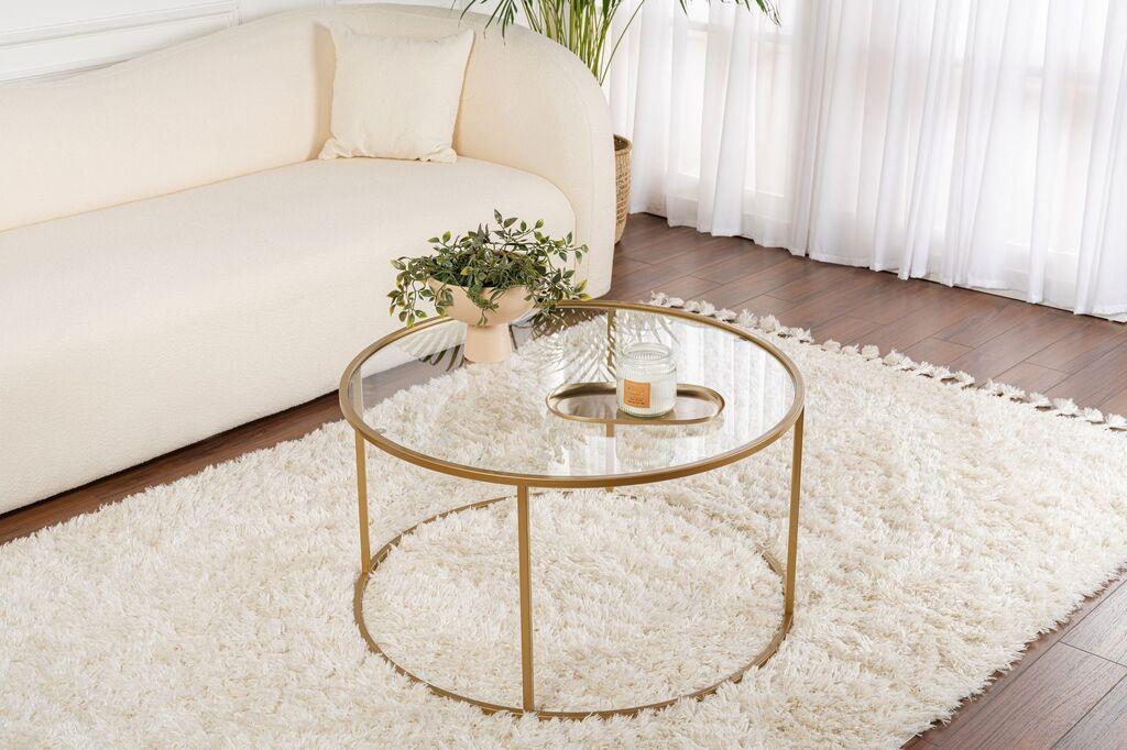 Nordure Klub sto Aurum, 80x80x43cm, Zlatna boja